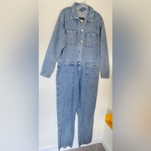 Fashion Nova Straight Leg Denim Jumpsuit